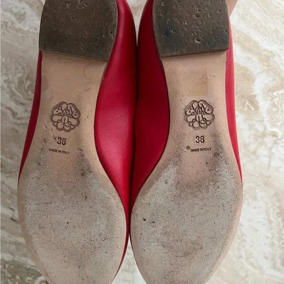 Alexander McQueen gold skull, red / Orange ballerina flat shoes 36 used